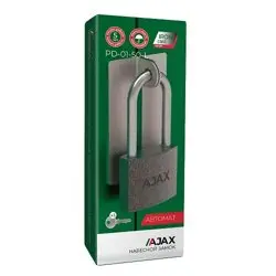 Замок навесной Ajax (Аякс) PD-01-50-L 3 англ. ключа (длин. дужка)(42239)