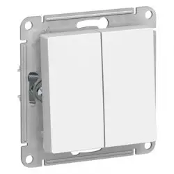 Механизм выключателя двухклавишный СП AtlasDesign 10А белый SE ATN000151 Systeme Electric