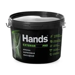 Краска ВД фасадная супербелая Hands ФАСАД ПРО (EXTERIOR PRO) 3кг