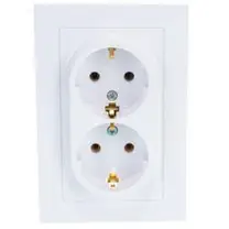 Розетка 2-местная СП AtlasDesign 16А IP20 с заземл. в сборе бел. Systeme Electric ATN000124