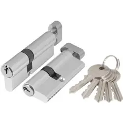 Цилиндр Ajax (Аякс) с вертушкой AX102/80 mm (35+10+35) CP хром 5 ключей(39849)