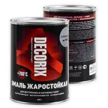Краска жаростойкая Decorix серебристая 0,8кг (+700°С) 0752-02/0750-0