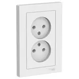 Розетка 2-местная СП AtlasDesign 16А IP20 без заземл. в сборе белый Systeme Electric ATN000120