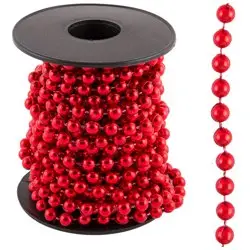 Бусы "Клубок" длина 5 м, цвет - красный