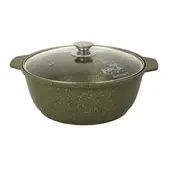 Жаровня-кастрюля Kukmara ж41tsml литая стекл. кр. 4.0л (Trendy style malachite)