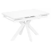 Стол Сумо-2С NEW 120х80 (+30+30) (царга Белый/МДФ+PVC Белый/White marble), +нога №125Q (белый)