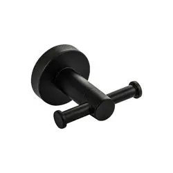 Крючок GFmark двойной из нержавеющей стали, на круглом основании, цвет ЧЁРНЫЙ, арт 82114