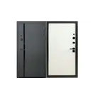 Дверь мет. СТАЛЬНЫЕ ДВЕРИ 10 см (1) 960х2050 "Л" МДФ Графит серый/ МДФ Белый