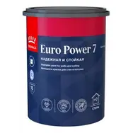 Краска ВД интерьерная моющаяся матовая Tikkivala (Tikkurila) EURO POWER 7 База А 0,9л