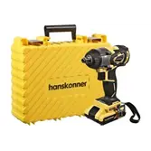 Гайковерт ударный бесщеточный Hanskonner 18В, 1BatterySystem, Unibattery,350Нм,1/2",3скор,2x2.4Ач,кейс
