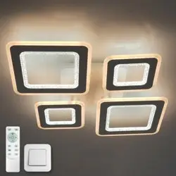 Люстра светодиодная управляемая OVAL DOUBLE RGB 120W 5S-RC-700x500x72-WHITE/WHITE/BULB-220-IP20