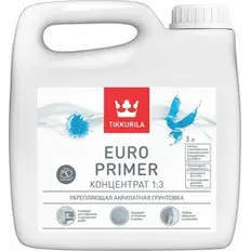 Грунт глубокого проникновения Tikkivala EURO PRIMER концентрат 1:3, 3л