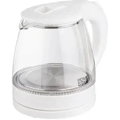 Чайник HOMESTAR HS-1053 (1,2 л.) стекло, пластик белый