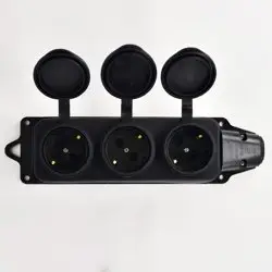 Розетка переносная Lezard 3-местная с заглушками 2Р+РЕ 1х16А 220-240V (каучук)