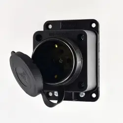 Розетка прямая Lezard с заглушкой 2Р+РЕ 1х16А 220-240V (каучук)