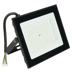 Прожектор светодиодный 100W 6400K 230V IP65 8000Лм 128х123х27мм черный в компактном корпусе SAFFIT, SFL51-100, ПРОМО